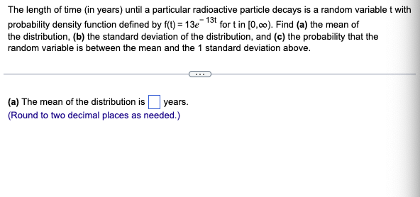 Solved The length of time (in years) until a particular | Chegg.com