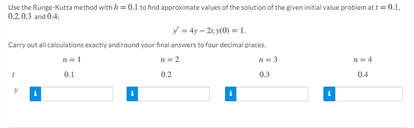 Solved Use The Runge-Kutta Method With H = 0.1 To Find | Chegg.com