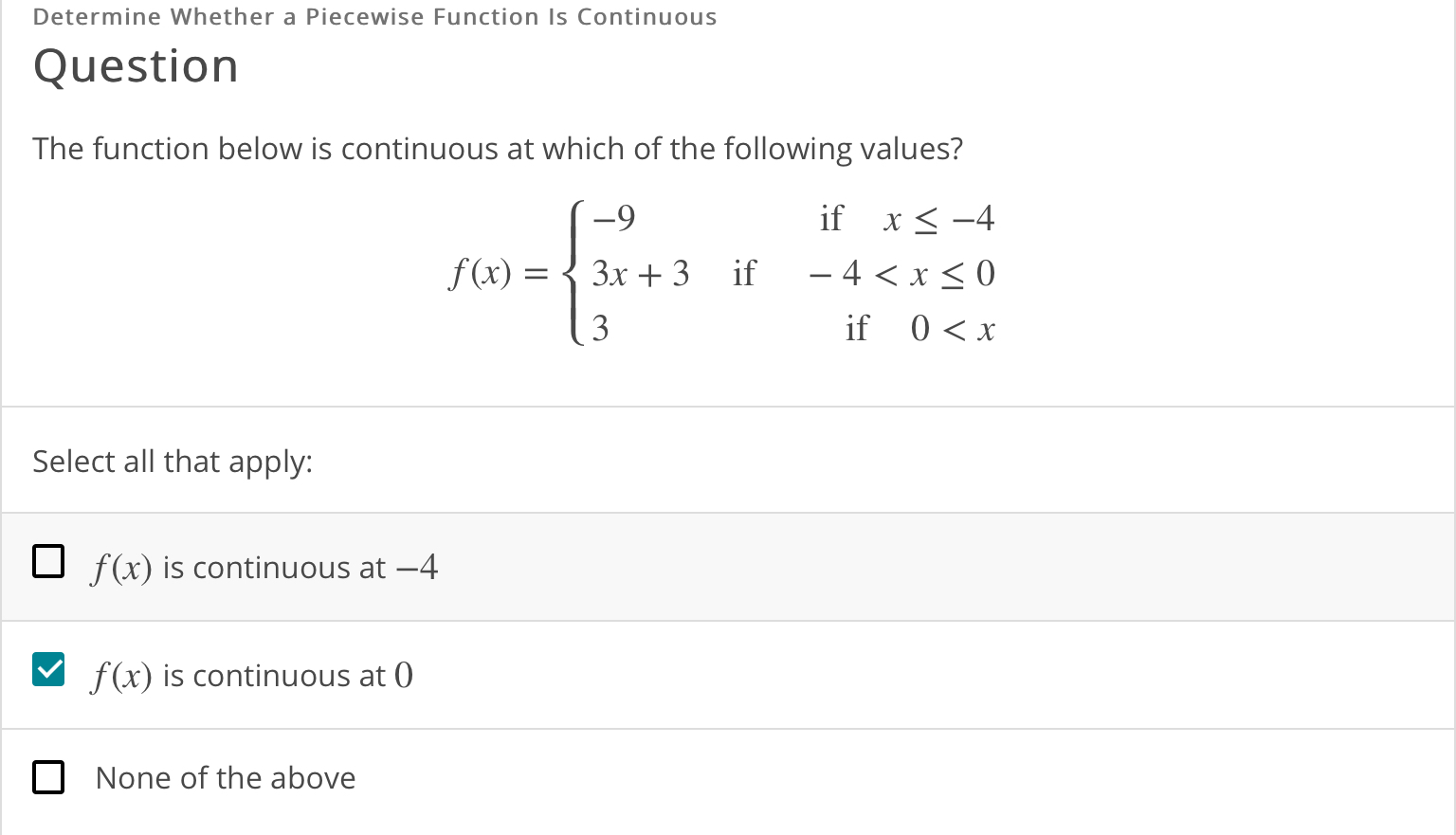 Solved Determine Whether A Piecewise Function Is Continuous