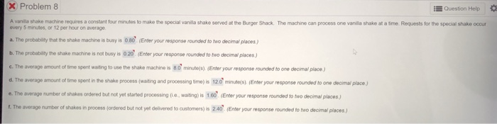 Solved X Problem 8 Question Help * A vanilla shake machine | Chegg.com