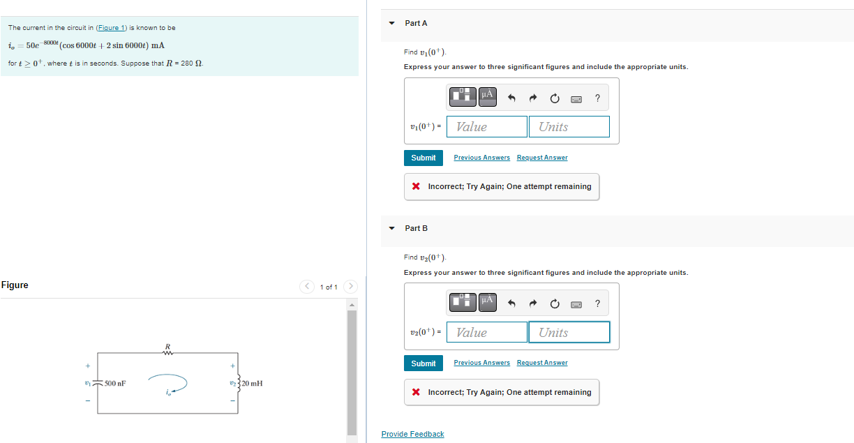Solved The current in the circuit in (Figure 1) is known to | Chegg.com
