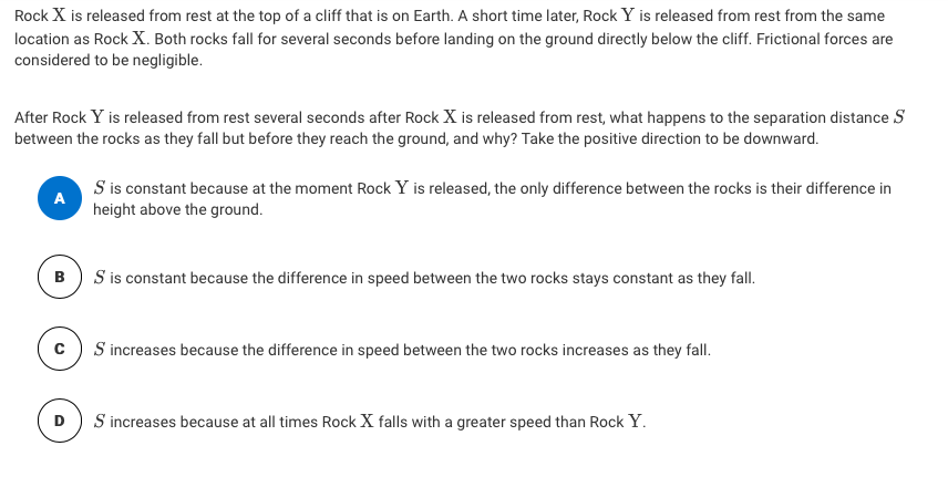Solved Rock X is released from rest at the top of a cliff | Chegg.com