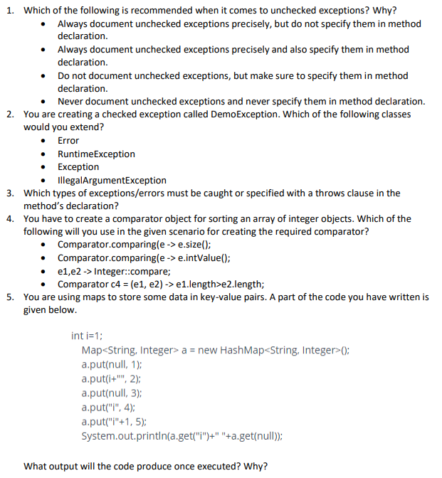 Solved 1. Which of the following is recommended when it | Chegg.com