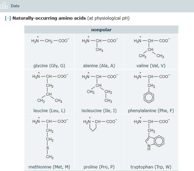 hydrophobic and hydrophilic amino acids