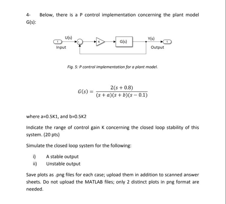 4- G(s): Below, there is a P control implementation | Chegg.com