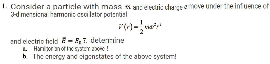 Solved Consider a particle with mass m and electric charge e | Chegg.com