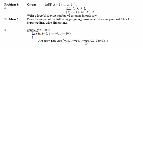 Solved Problem 5: 6 Problem 6: Given; int[] A = {(1, 2, 3 . | Chegg.com
