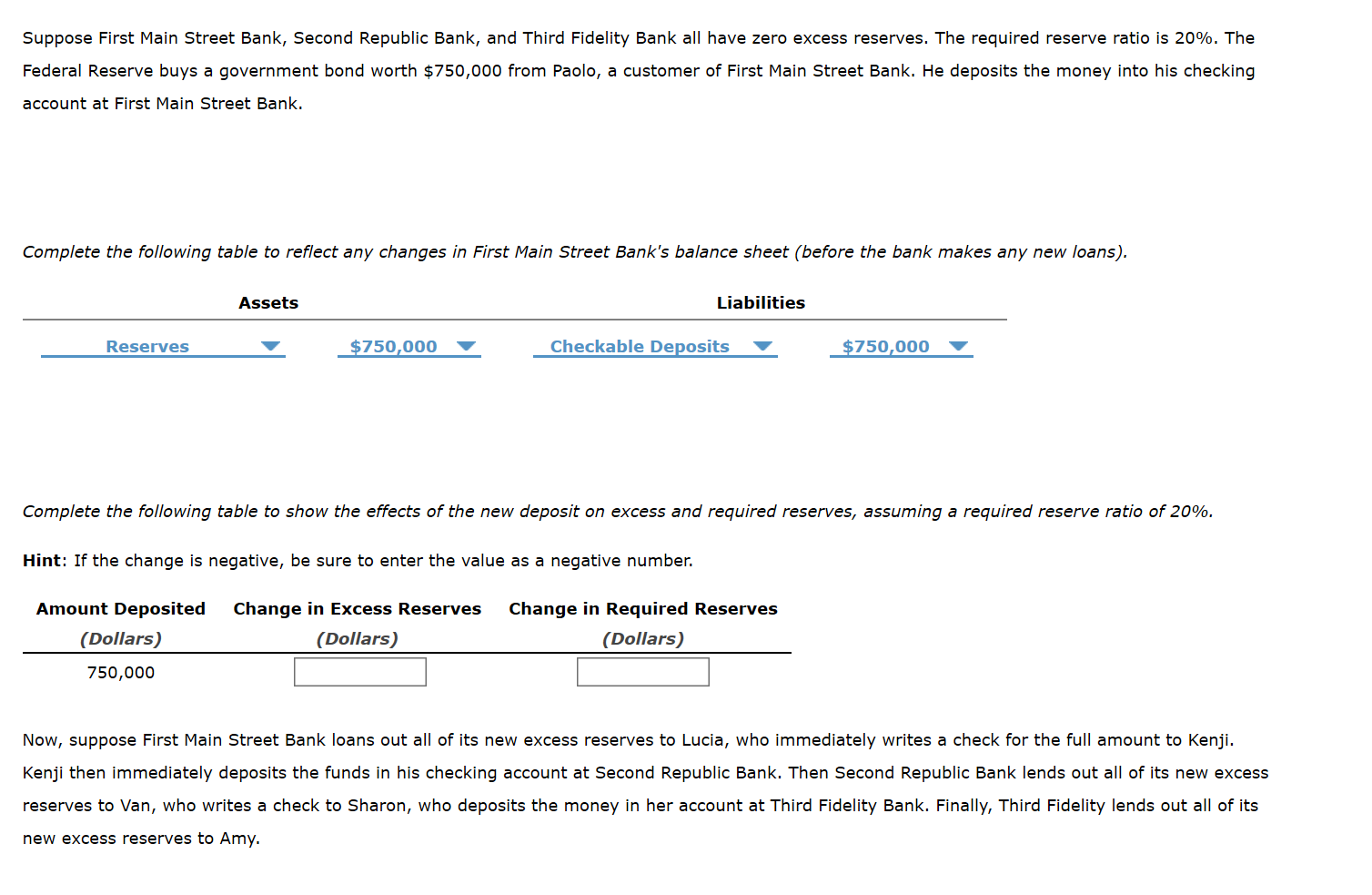 Solved Suppose First Main Street Bank, Second Republic Bank, | Chegg.com