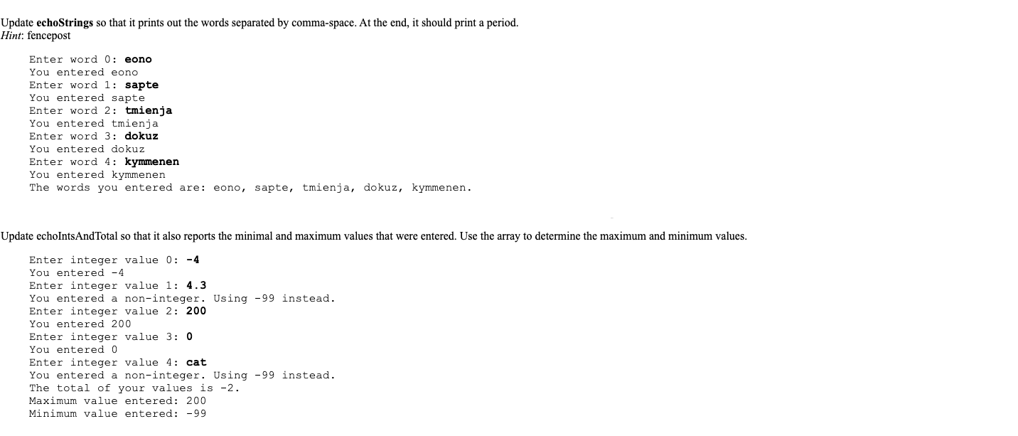 Solved Below is the code for the mentioned methods, use java | Chegg.com