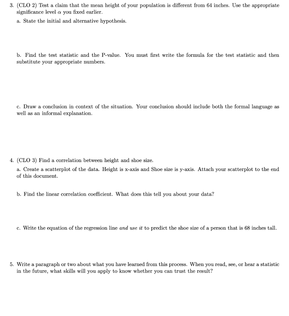 Solved 30. To study about the correlation between height and