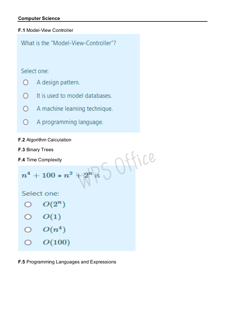 Solved F.1 Model-View Controller What is the | Chegg.com