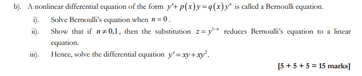 Solved b). A nonlinear differential equation of the form \\( | Chegg.com