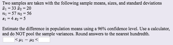 Two Sample Problem Formula Solved Two samples are taken with the following sample | Chegg.com