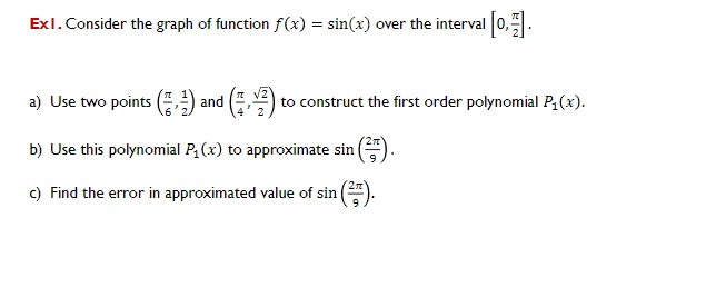 Solved Exl. Consider the graph of function f(x)=sin(x) over | Chegg.com