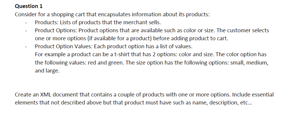 Solved Question 1 Consider For A Shopping Cart That | Chegg.com