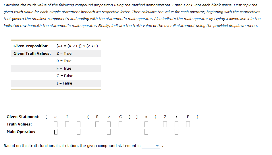 Answered: Calculate The Truth Value Of The Following Compou