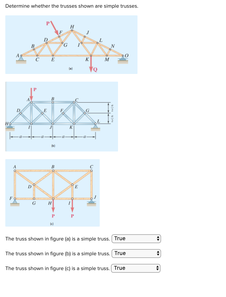 Solved Determine whether the trusses shown are simple | Chegg.com