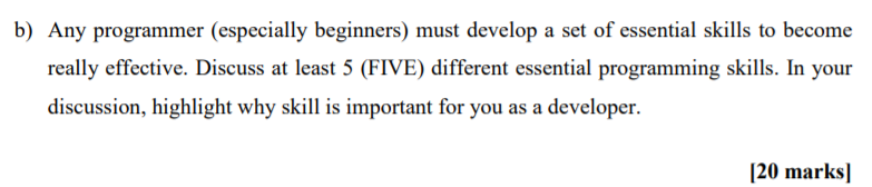 Solved B) Any Programmer (especially Beginners) Must Develop | Chegg.com