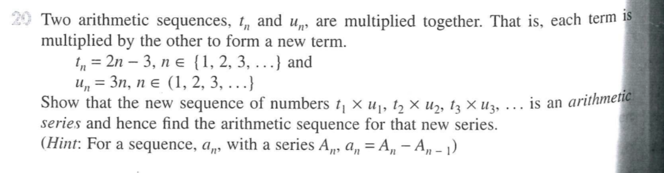 Tn Sequence Math Solved 20 Two arithmetic sequences, tn and un, are | Chegg.com
