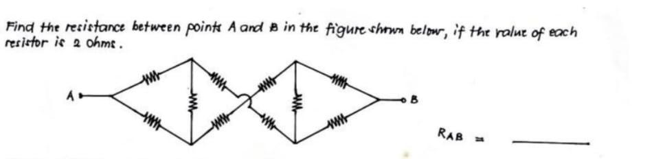 Solved Find The Resistance Between Points A And B In The | Chegg.com ...