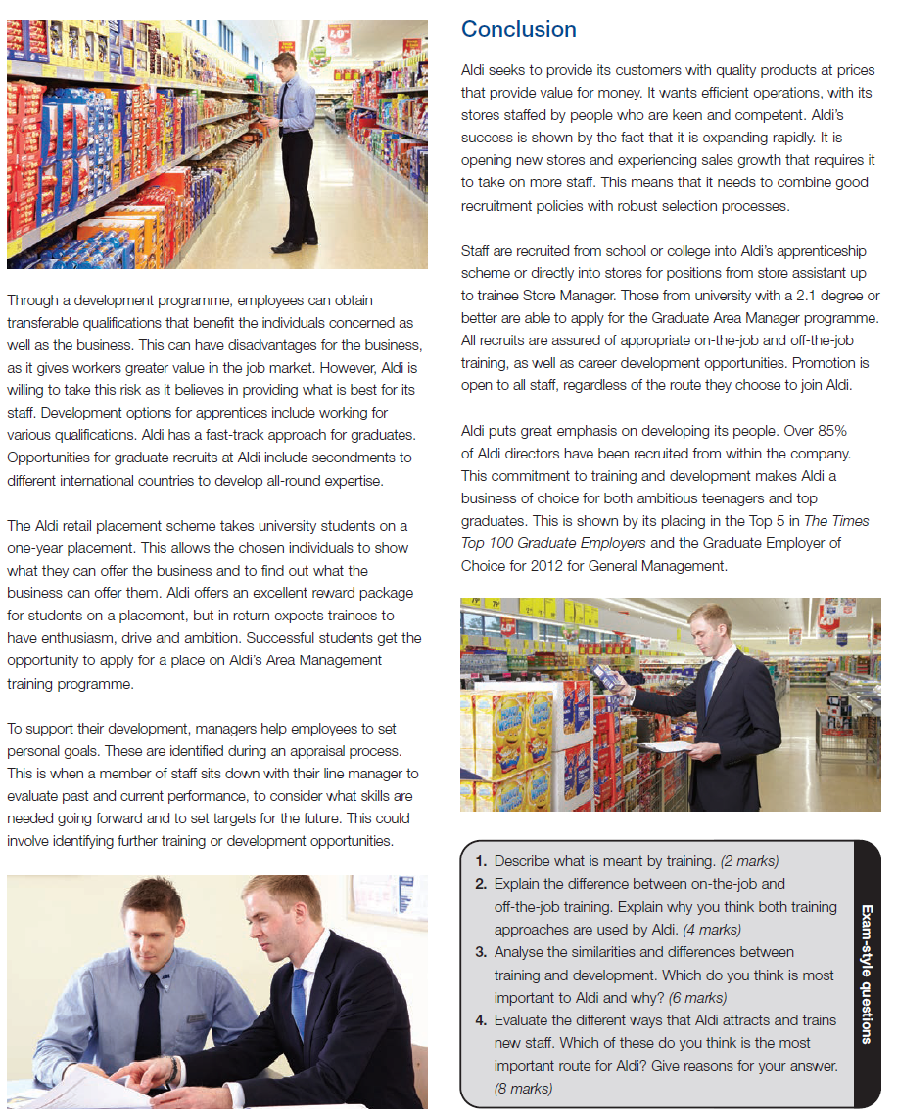 Solved Conclusion ber Aldi seeks to provide its customers | Chegg.com