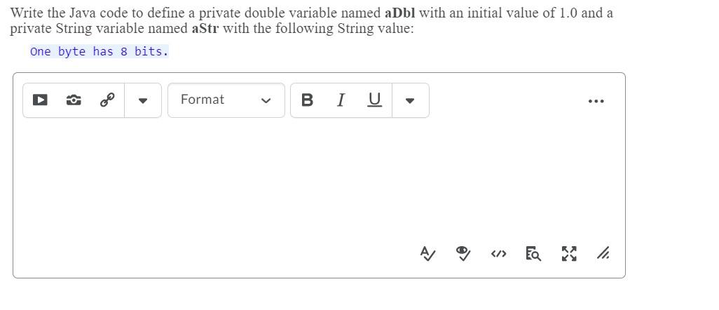 Solved Write the Java code to define a private double | Chegg.com