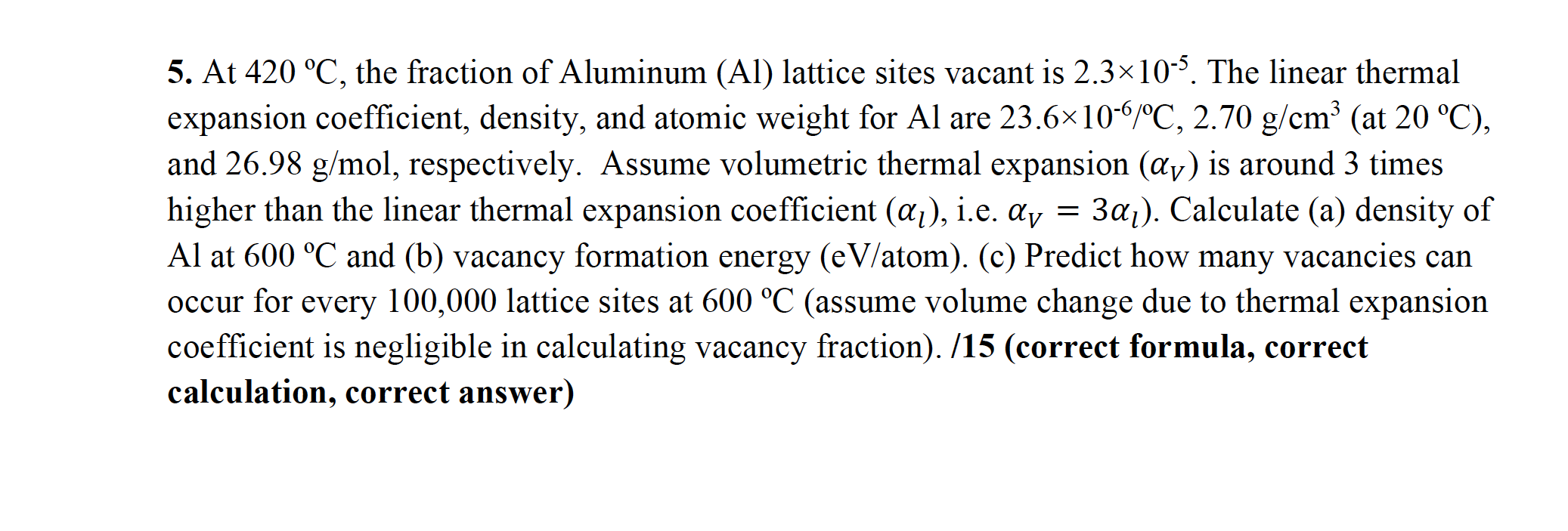 At 4 ºc The Fraction Of Aluminum Al Lattice S Chegg Com