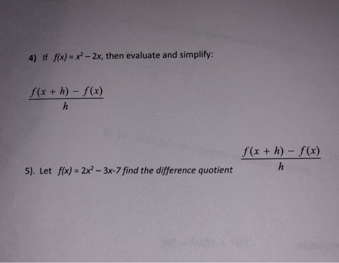 Solved 4 If F X X2 2x Then Evaluate And Simplify F X