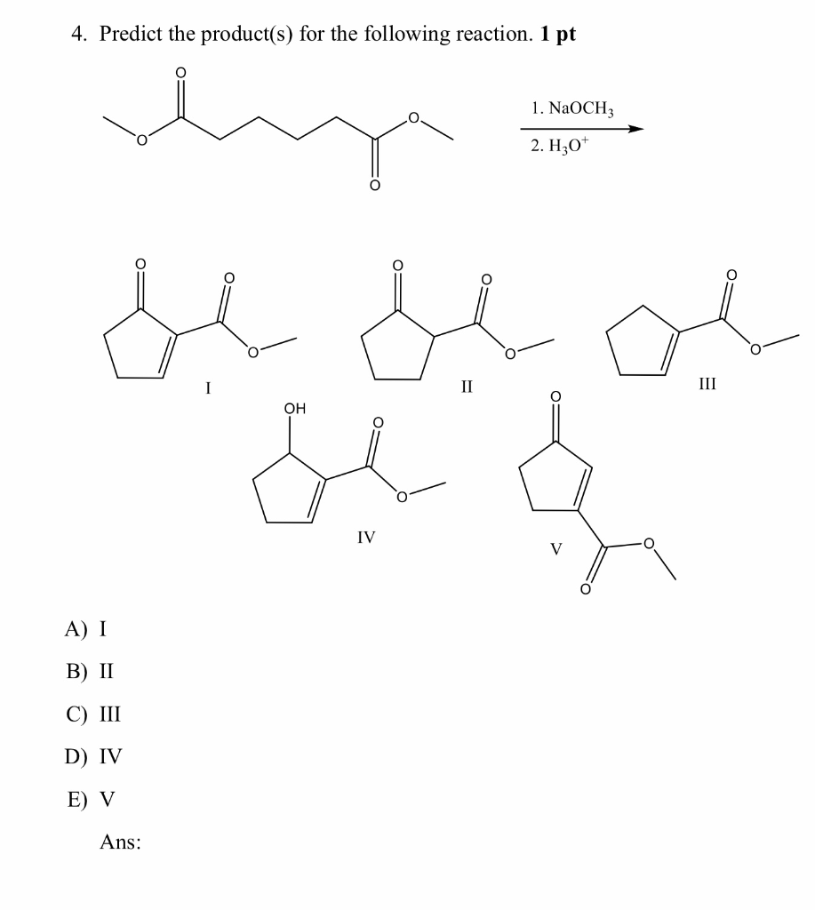 Solved 7 Predict The Product For The Following Reaction Chegg Com