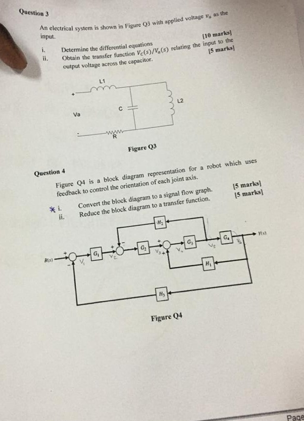 Solved Question 3 An electrical system is shown in Figure Q3 | Chegg.com