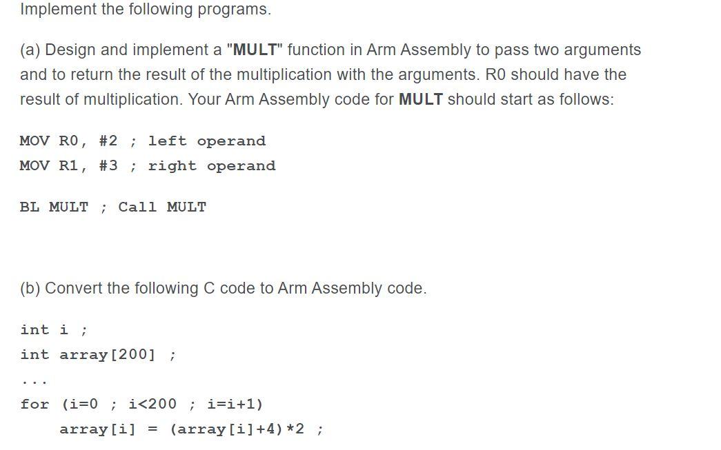 Solved Implement The Following Programs. (a) Design And | Chegg.com