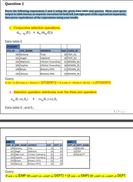 Solved Question 1 Prove the following expressions 1 and 2 | Chegg.com