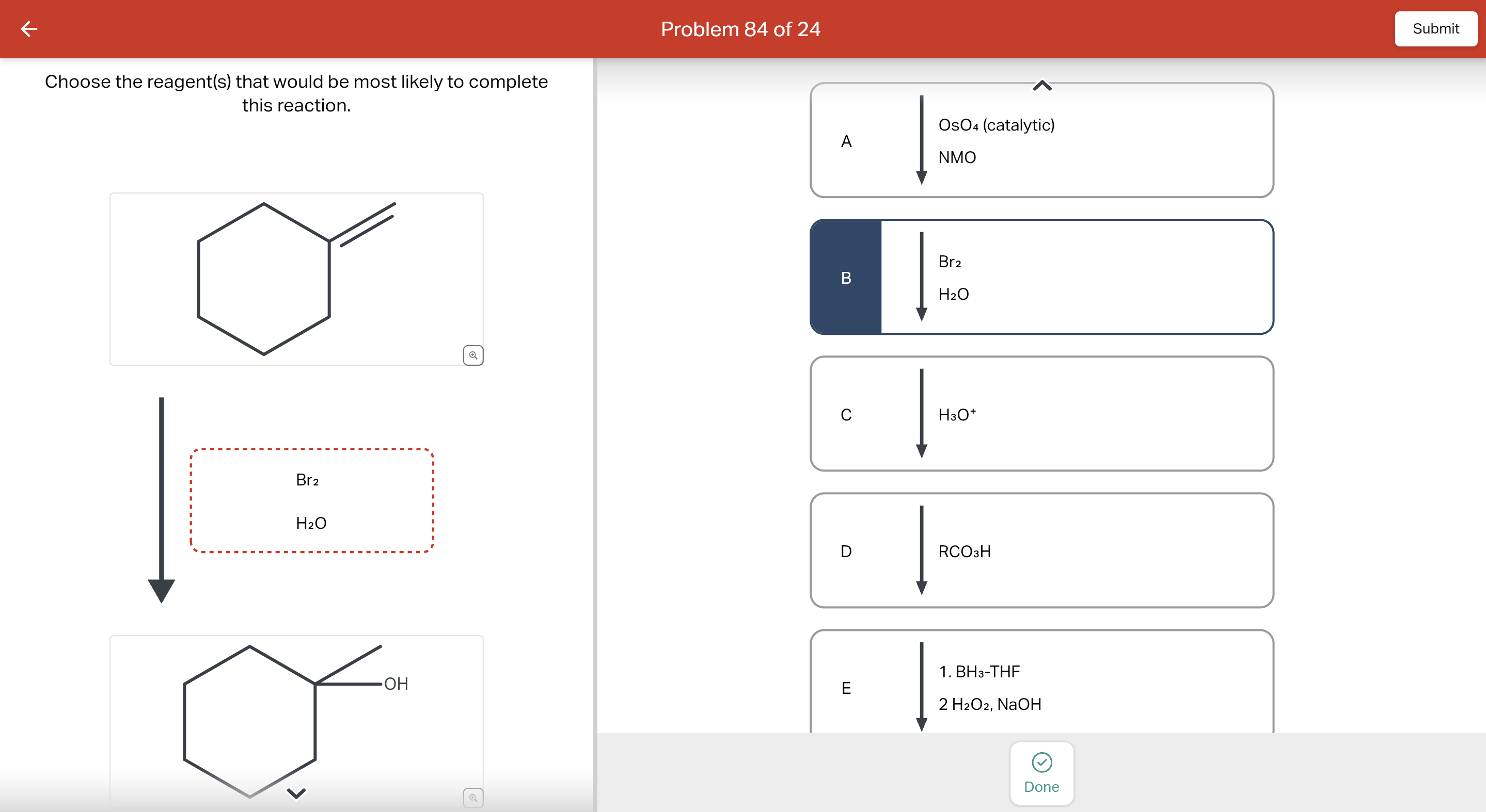 [Solved] Predict reagents needed to complete this E2 elimi