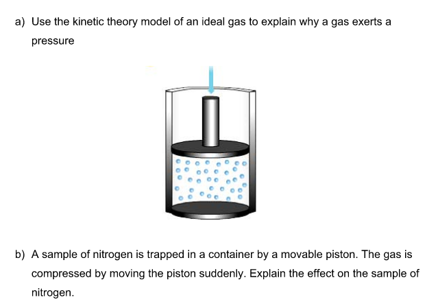 A) Use The Kinetic Theory Model Of An Ideal Gas To 