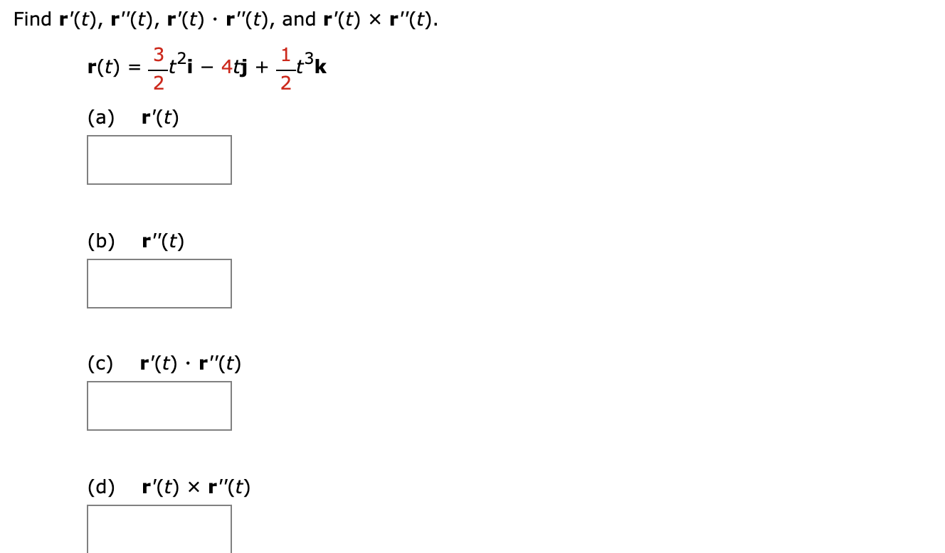Solved Find r'(t), r