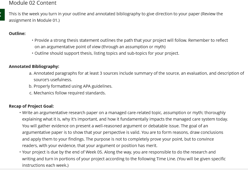 Solved Module 02 Content This is the week you turn in your | Chegg.com