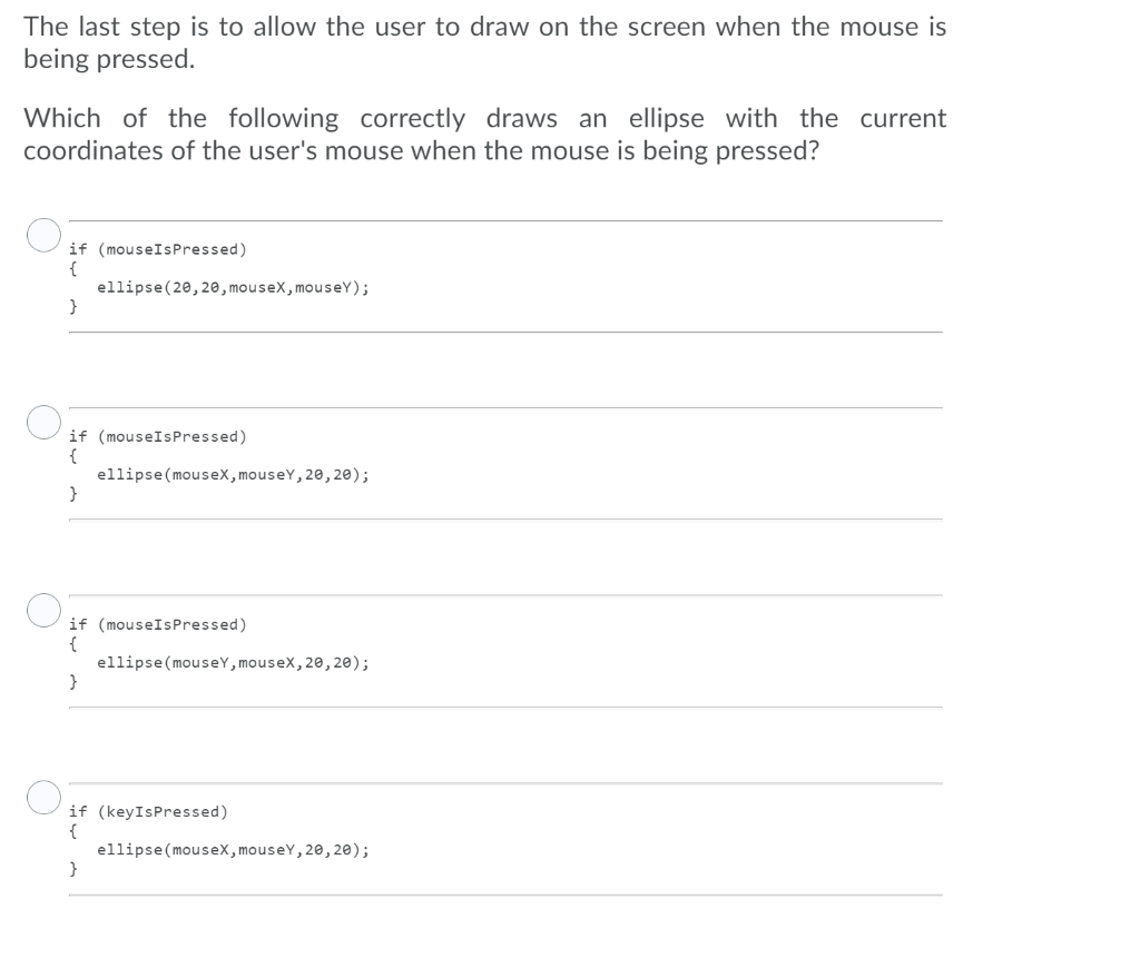Solved The last step is to allow the user to draw on the | Chegg.com