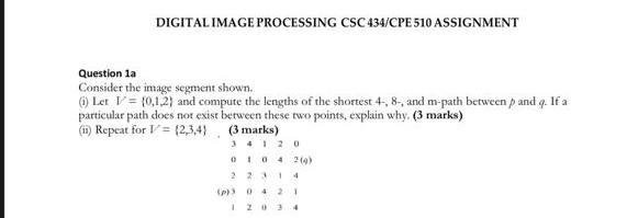 Solved DIGITAL IMAGE PROCESSING CSC 434/CPE 510 ASSIGNMENT | Chegg.com
