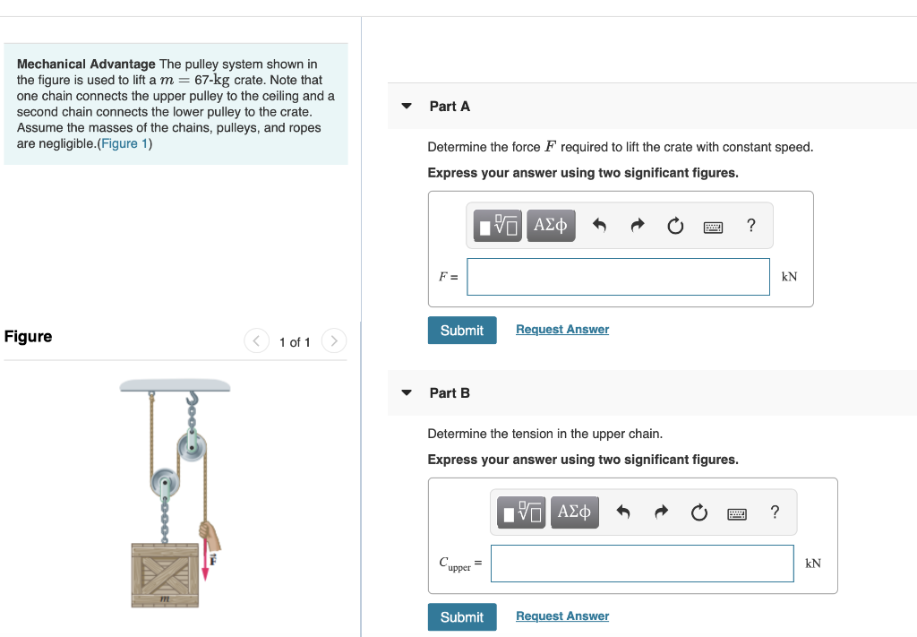 Solved Mechanical Advantage The pulley system shown in the
