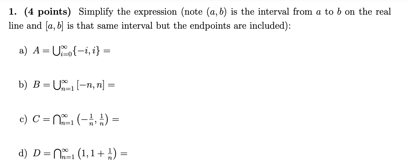 Solved 1. (4 Points) Simplify The Expression (note (a,b) Is | Chegg.com