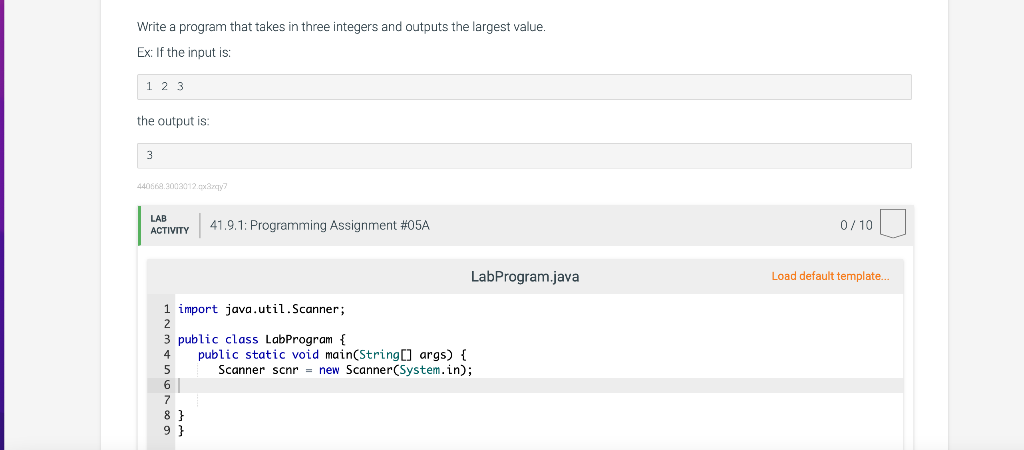 Solved Write a program that takes in three integers and | Chegg.com