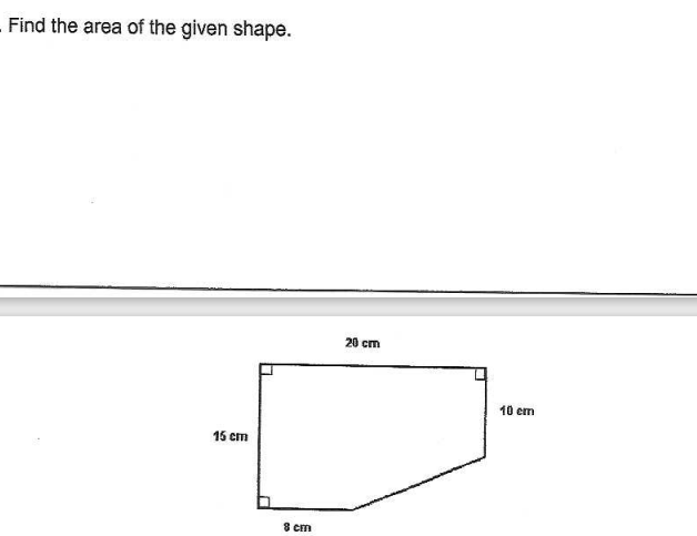 Solved Find the area of the given shape. | Chegg.com