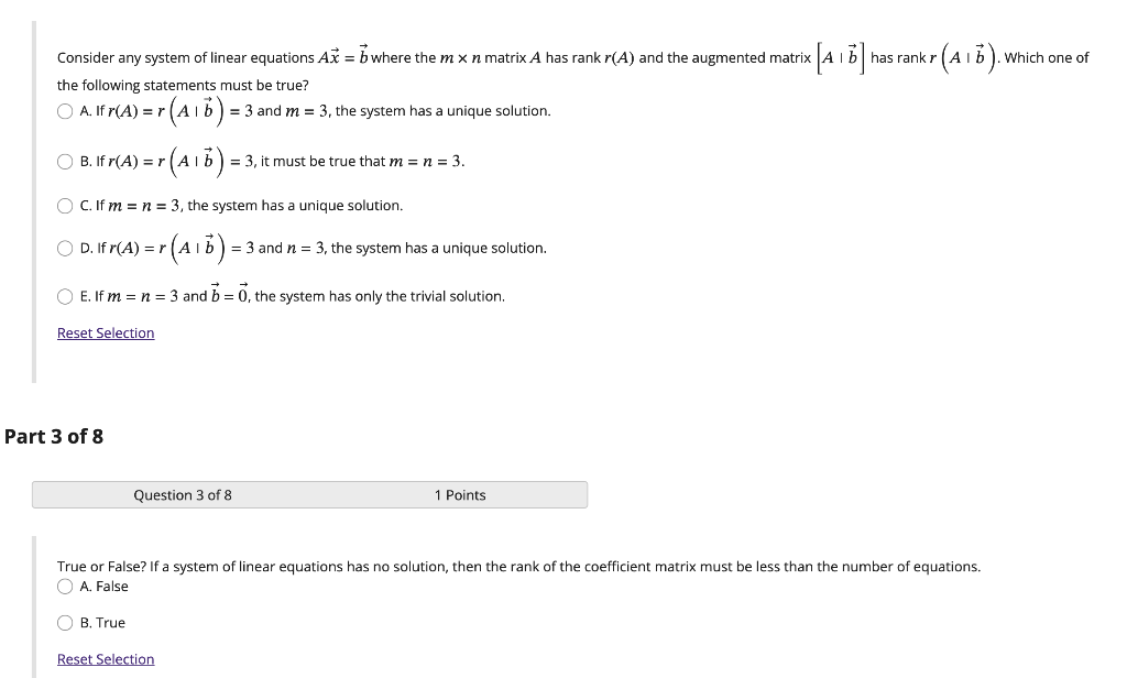 Solved Consider Any System Of Linear Equations Ax=b Where | Chegg.com