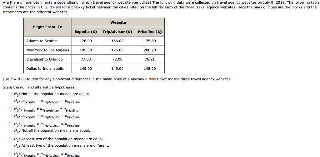 Solved Are there differences in airfare depending on which