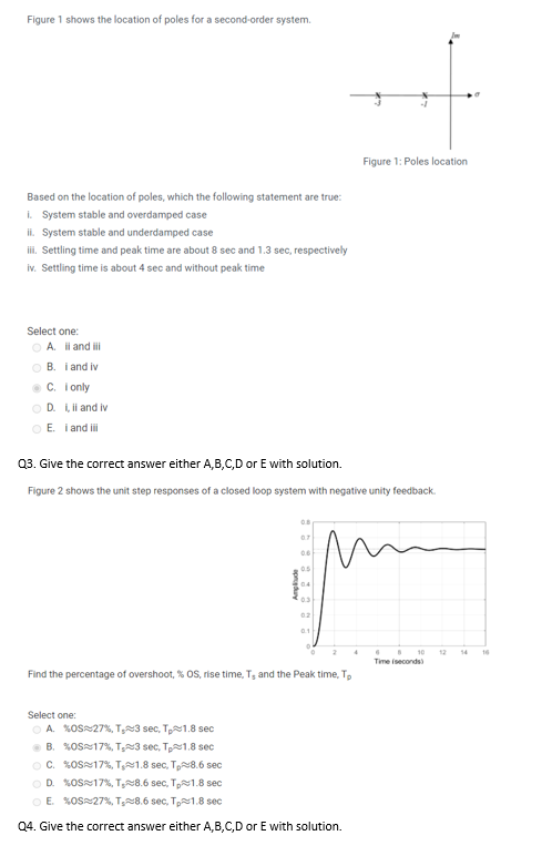 Solved Figure 1 shows the location of poles for a | Chegg.com