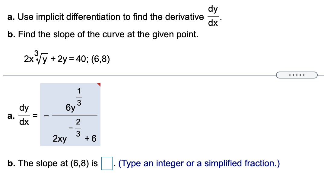 Solved a. Use implicit differentiation to find the | Chegg.com