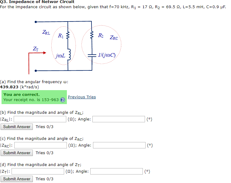 Impedance Net Example Solved Q3. Impedance of Networ Circuit For the impedance | Chegg.com