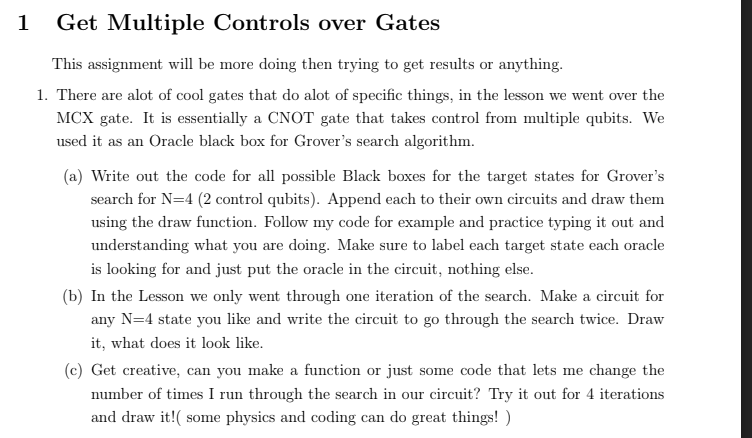 1 Get Multiple Controls over Gates This assignment | Chegg.com