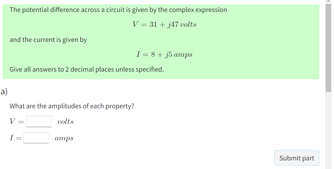 Solved The potential difference across a circuit is given by | Chegg.com