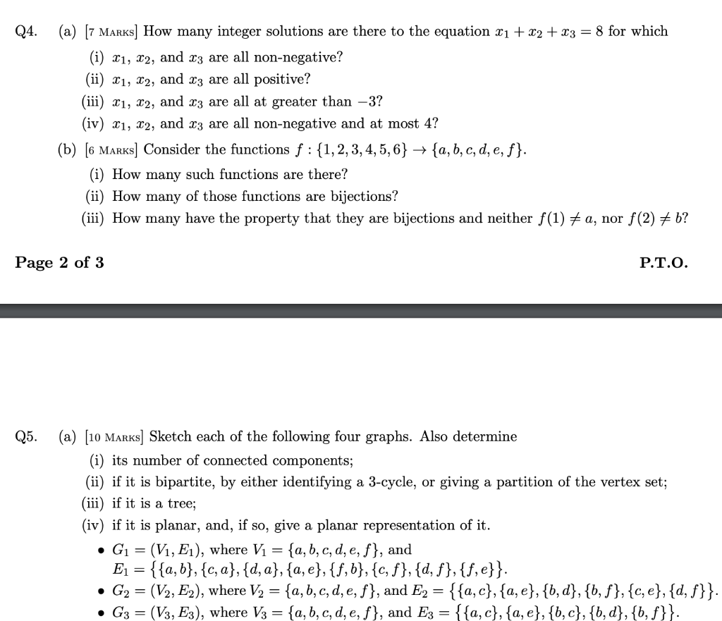 24. (a) [7 MARKS] How many integer solutions are | Chegg.com